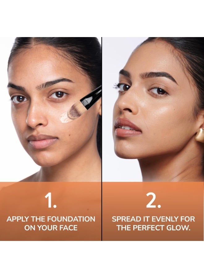 ميلا بيوتي كريم أساس Mila Beauté طويل الأمد وخفيف الوزن | لمسة نهائية مطفية (Matte) مع عامل حماية من الشمس (SPF 15) وفيتامين E | تركيبة مقاومة للماء وخفيفة للغاية وقابلة للزيادة في التغطية | كريم أساس سائل | الدرجة - (304 Golden Caramel، 30 مل) - Image 4