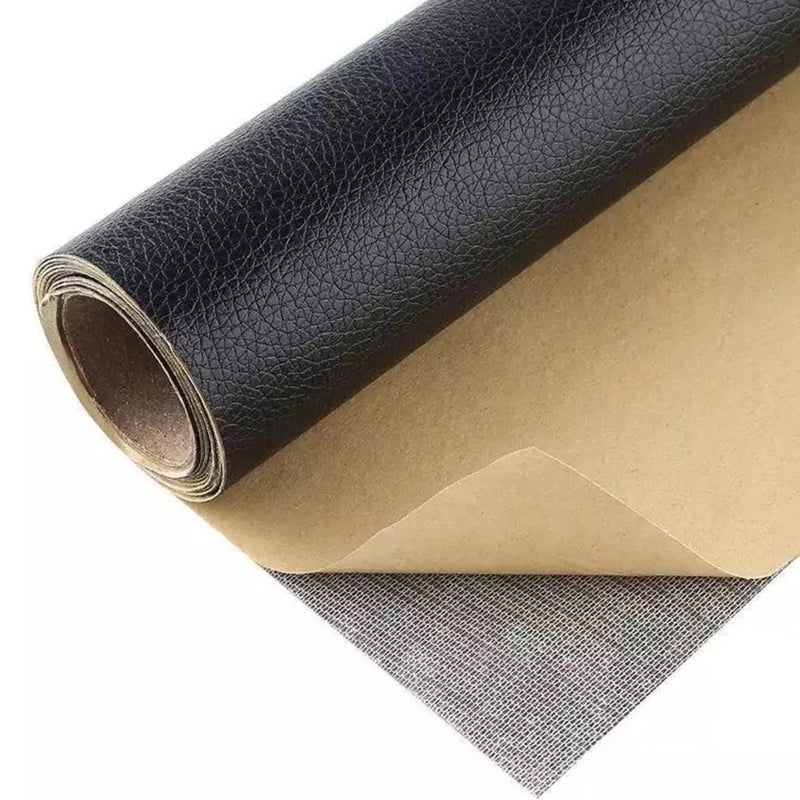BADHI ENTERPRISE BADHI ENTERPRISE Black Self-Adhesive Genuine Leather Repair Patch - 32 x 60cm Durable Leather Sheet for Sofa, Couch, Furniture, Car Seats, and Jackets - Waterproof DIY Upholstery Repair Tape (5)  - Image 1