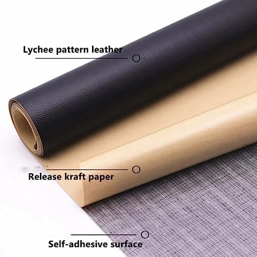 BADHI ENTERPRISE BADHI ENTERPRISE Black Self-Adhesive Genuine Leather Repair Patch - 32 x 60cm Durable Leather Sheet for Sofa, Couch, Furniture, Car Seats, and Jackets - Waterproof DIY Upholstery Repair Tape (5)  - Image 4