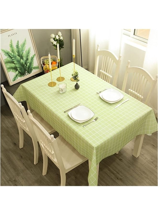 مفرش طاولة مستطيل من مادة البولي فينيل كلوريد مقاس 137 × 180 سم مقاوم للبقع ومقاوم للماء ومقاوم للزيوت - أخضر فاتح - Image 1