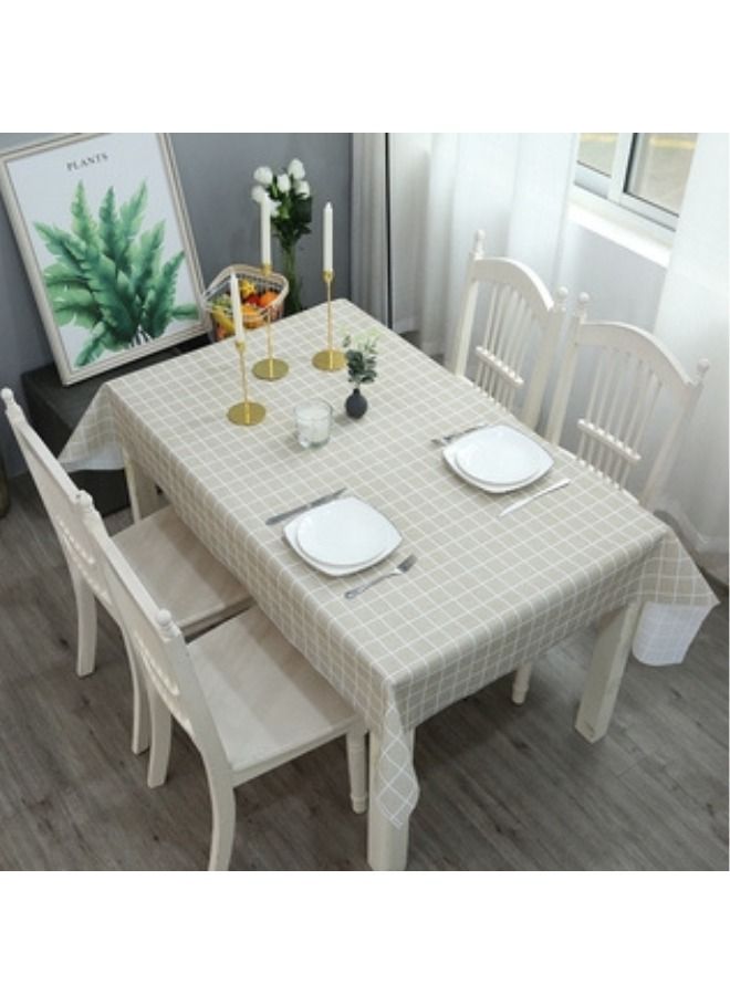 مفرش طاولة مستطيل من مادة البولي فينيل كلوريد مقاس 137 × 180 سم مقاوم للبقع ومقاوم للماء ومقاوم للزيوت - أخضر فاتح - Image 2