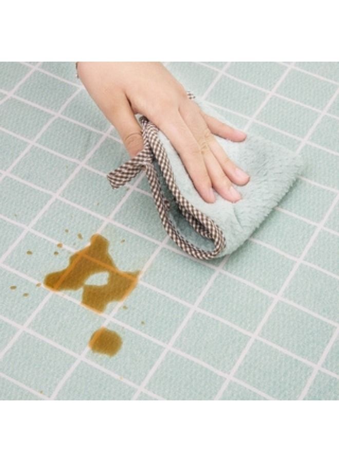 مفرش طاولة مستطيل من مادة البولي فينيل كلوريد مقاس 137 × 180 سم مقاوم للبقع ومقاوم للماء ومقاوم للزيوت - أخضر فاتح - Image 4