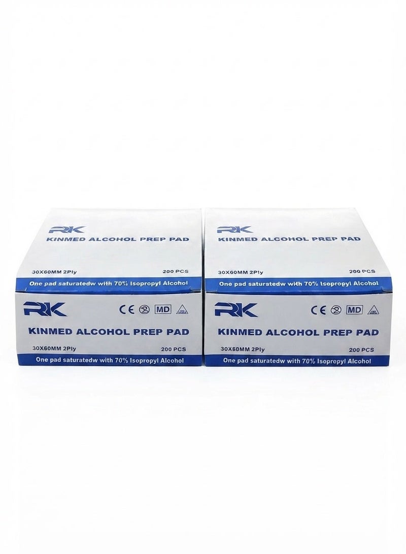 Kinmed Pack Of 2 KINMED 400 Pieces Each Alcohol Prep Pad 200 Pieces - Image 1
