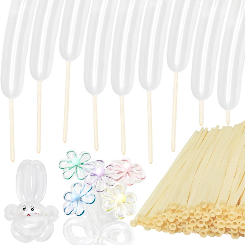 HYKJNBW 100Pcs Clear 260 Balloons, Long Balloon for Tying Balloon Arch, Long Skinny Clear Balloons for Twisting Ballons Animal balloons Birthday Party Wedding Festival Decorations - Image 1