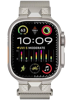 ZORE Apple Watch Compatible Ultra 49MM KRD-107 Metal Mesh Strap-Gray  - Image 1