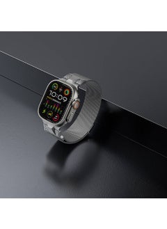 ZORE Apple Watch Compatible Ultra 49MM KRD-107 Metal Mesh Strap-Gray  - Image 4