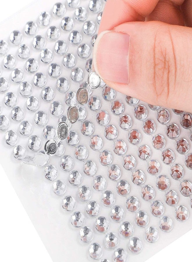 LiBiuty Nail Art Rhinestones 1725pcs Crystal Gem Stickers Jewels for Nails, Crafts, 4 Sizes Flat Back Round Self Adhesive Bling Jewels Stickers with Tweezer for Phone Case, Earrings, DIY(5 Sheets) - Image 4