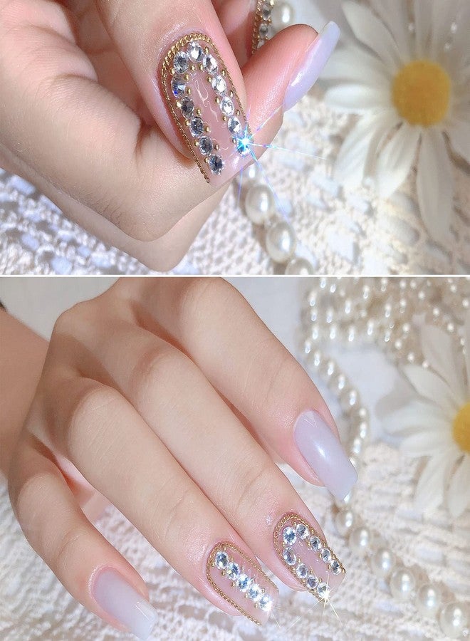 LiBiuty Nail Art Rhinestones 1725pcs Crystal Gem Stickers Jewels for Nails, Crafts, 4 Sizes Flat Back Round Self Adhesive Bling Jewels Stickers with Tweezer for Phone Case, Earrings, DIY(5 Sheets) - Image 5