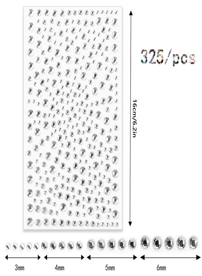 LiBiuty Nail Art Rhinestones 1725pcs Crystal Gem Stickers Jewels for Nails, Crafts, 4 Sizes Flat Back Round Self Adhesive Bling Jewels Stickers with Tweezer for Phone Case, Earrings, DIY(5 Sheets) - Image 3