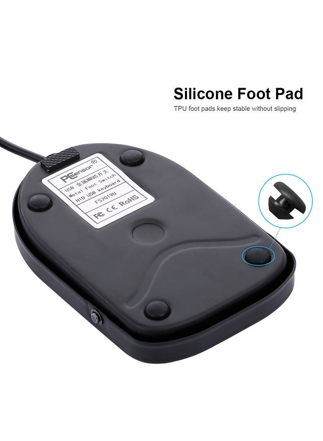 نيبمينينت ماوس تحكم USB من المعدن بتصميم دواس تبديل تعمل بواسطة القدم أسود - Image 4