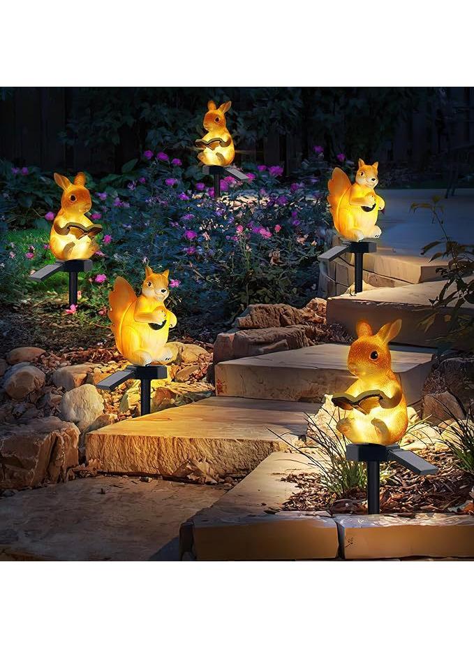 Generic 2 PCS Solar Plug-in Lamp Rabbit Squirrel Lamp Resin Simulation Animal Lamp Outdoor Landscape Lamp Garden Lamp Lawn Lamp  - Image 2