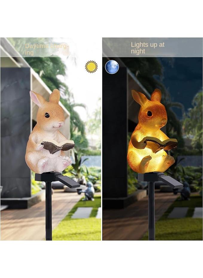 Generic 2 PCS Solar Plug-in Lamp Rabbit Squirrel Lamp Resin Simulation Animal Lamp Outdoor Landscape Lamp Garden Lamp Lawn Lamp  - Image 3