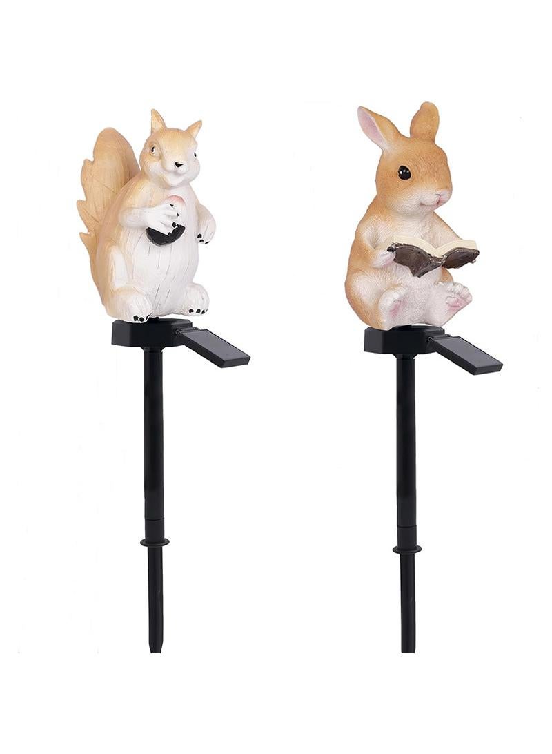 Generic 2 PCS Solar Plug-in Lamp Rabbit Squirrel Lamp Resin Simulation Animal Lamp Outdoor Landscape Lamp Garden Lamp Lawn Lamp  - Image 4