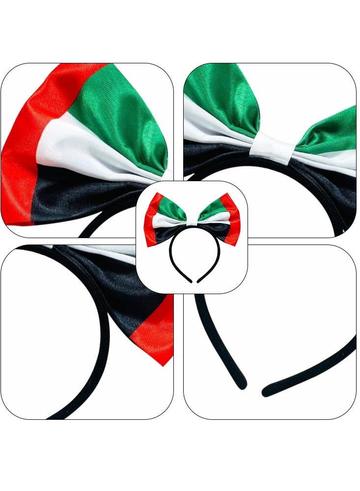 Oasisgalore UAE Flag Colours Festive Celebration Bow Headband, Pretty Girl Holiday Birthday Gift - Image 5