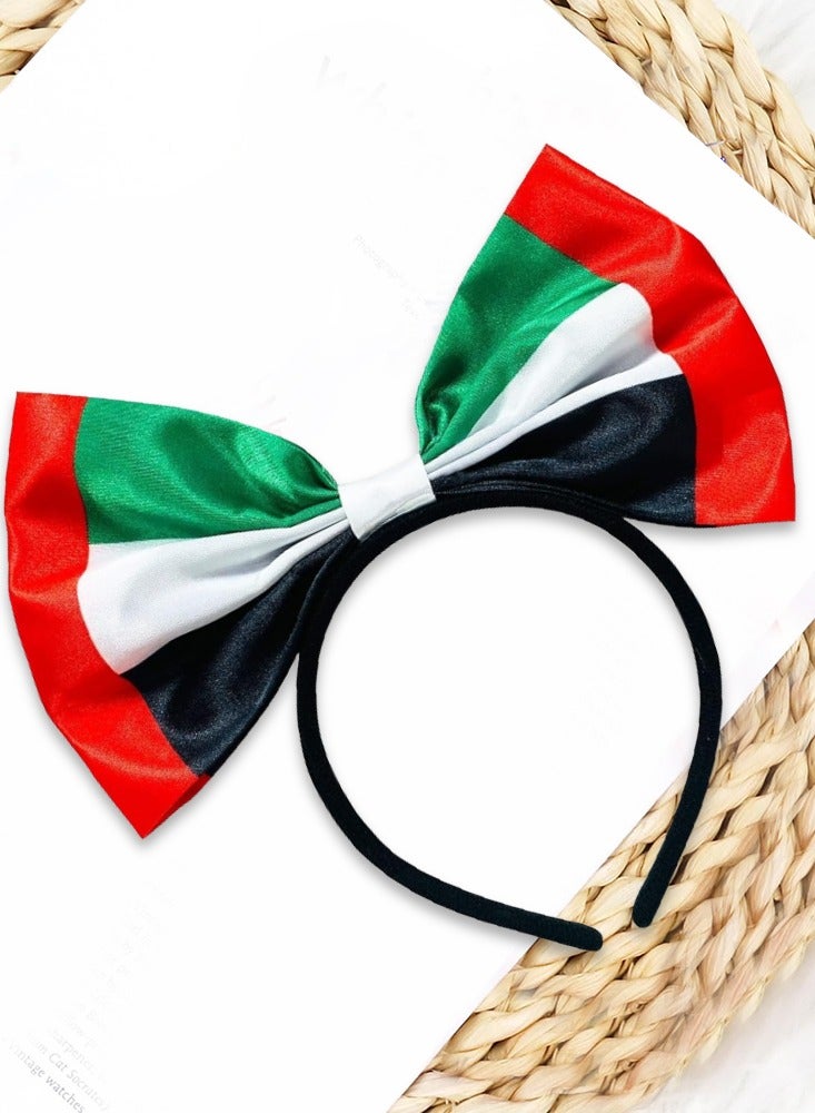Oasisgalore UAE Flag Colours Festive Celebration Bow Headband, Pretty Girl Holiday Birthday Gift - Image 4