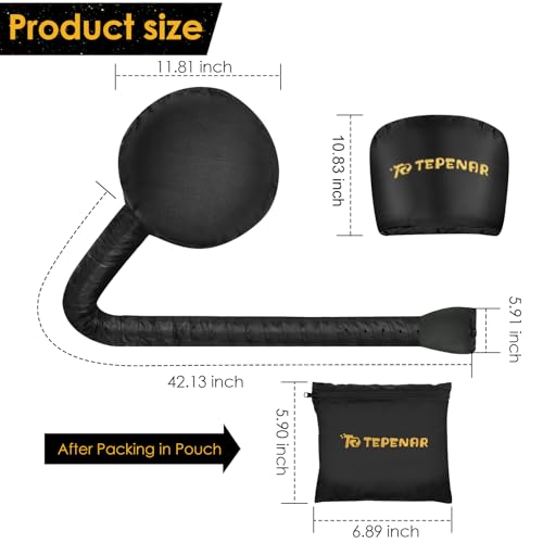 TEPENAR Bonnet Hood Hair Dryer Attachment by TEPENAR - Adjustable Extra Large Soft Bonnet with Chin Strap Use For Deep Conditioning Hair Styling and Drying - Image 3