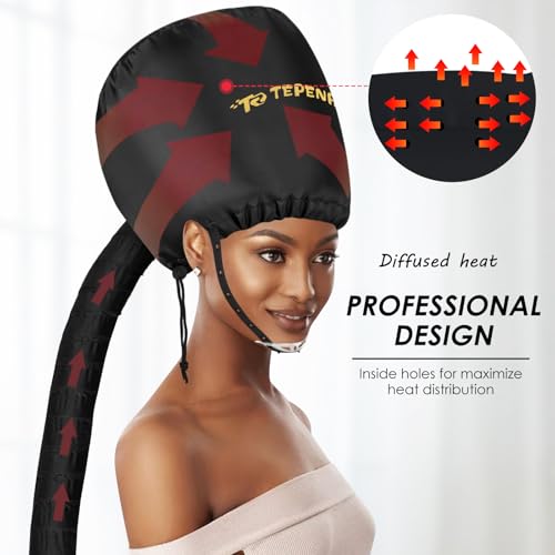 TEPENAR Bonnet Hood Hair Dryer Attachment by TEPENAR - Adjustable Extra Large Soft Bonnet with Chin Strap Use For Deep Conditioning Hair Styling and Drying - Image 4