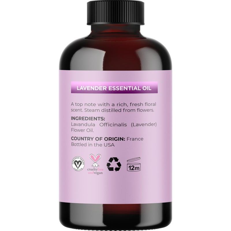 Maple Holistics Pure Lavender Essential Oil - Lavender Oil for Hair Skin and Nails Plus Aromatherapy Diffusers Humidifiers Linens and Baths for at Home Spa Self Care - Premium Grade Non-GMO in Glass Bottle (4 Fl Oz) - Image 5