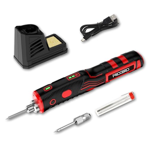 FrogBro Upgrade 11W 2500mAh Cordless Soldering Iron Kit, Max 968℉ Fast Heating Portable, USB Rechargeable High Capacity with Touch Sensor & LED Spotlight - Image 1