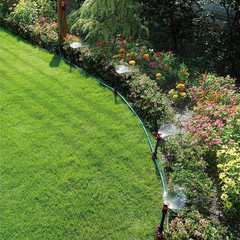 Eden 98063 Multi-Adjustable Flex Design Above Ground Irrigation Garden Sprinkler System, Sprinkler & Hose, DIY Plant Watering Set - Image 2