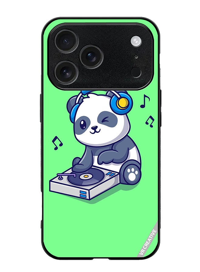 VR CREATIVE Protective Case Cover For Apple iPhone 17 Pro Max Panda Playing Music Design Multicolour