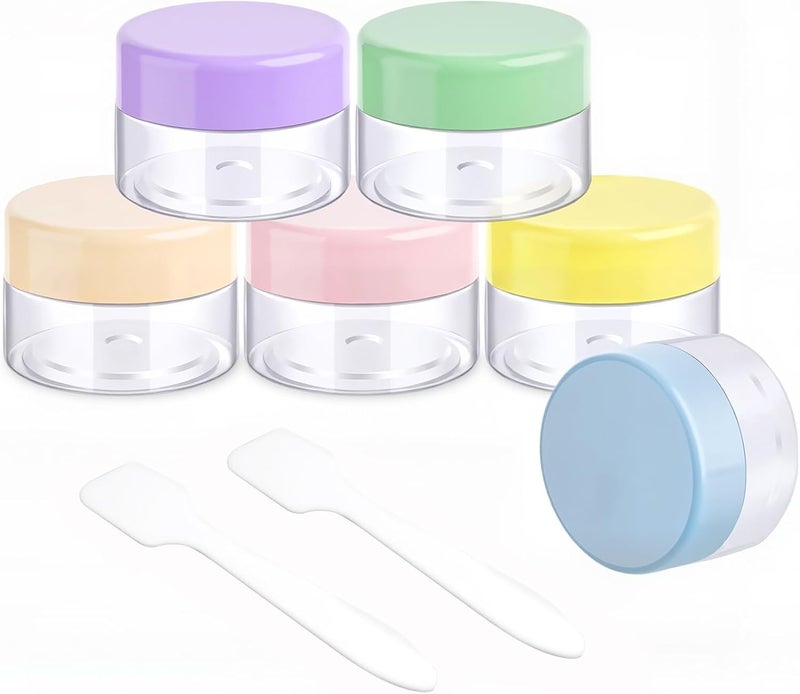 RONRONS Small Travel Jars 0.5oz Leak Proof Travel Size Cream Containers Jar with Lids for Cosmetic Sample Moisturizer Lotion Lip Balm 15ml 6 Pcs