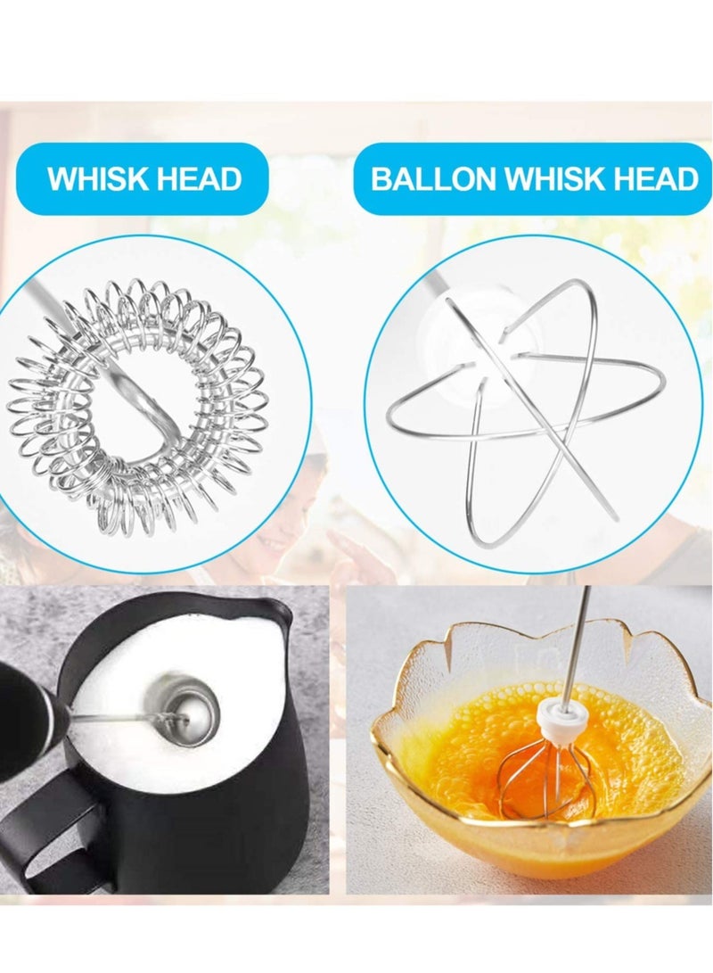 Milk Frother, Electric Handheld Coffee Frother USB Rechargeable, 3 Gear Adjustable Milk Bubbler with Ballon Whisk for for Cappuccino, Hot Chocolate, Egg Beating, BPA Free - Image 4