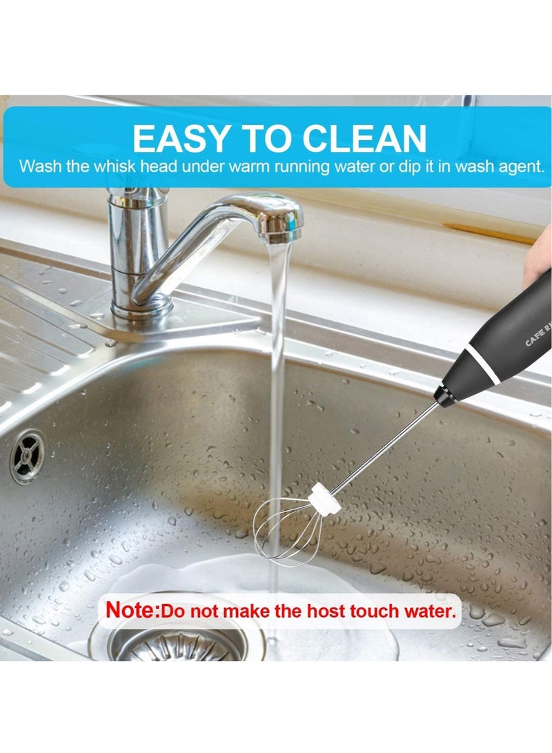 Milk Frother, Electric Handheld Coffee Frother USB Rechargeable, 3 Gear Adjustable Milk Bubbler with Ballon Whisk for for Cappuccino, Hot Chocolate, Egg Beating, BPA Free - Image 3