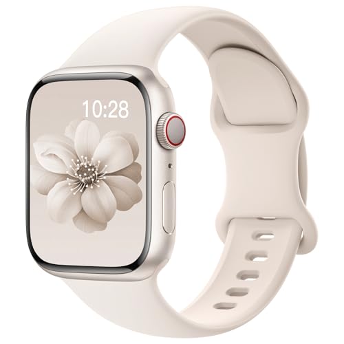 SuperNaNa Sport Silicone Band Compatible with Apple Watch Bands 40mm 38mm 41mm 44mm 45mm 42mm 49mm Women Men,Soft Wristband Waterproof Replacement Sport Strap for iWatch Bands Series 9 8 7 6 5 4 3 2 1 SE Ultra - Image 1
