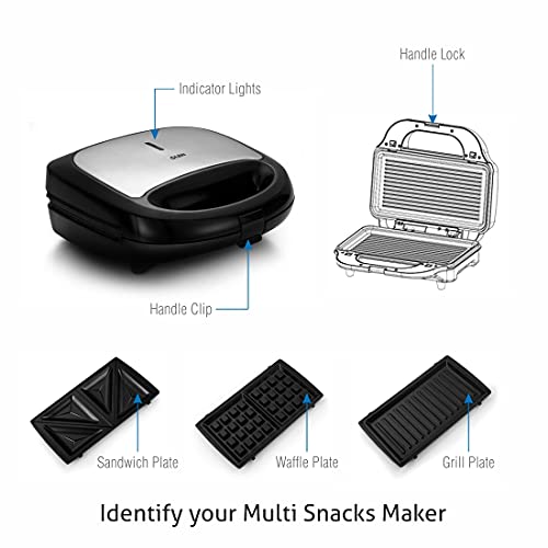 Glen Multi Snack Maker 3022 with Interchangeable Plates 750W (SA-3022MSM) - Image 3
