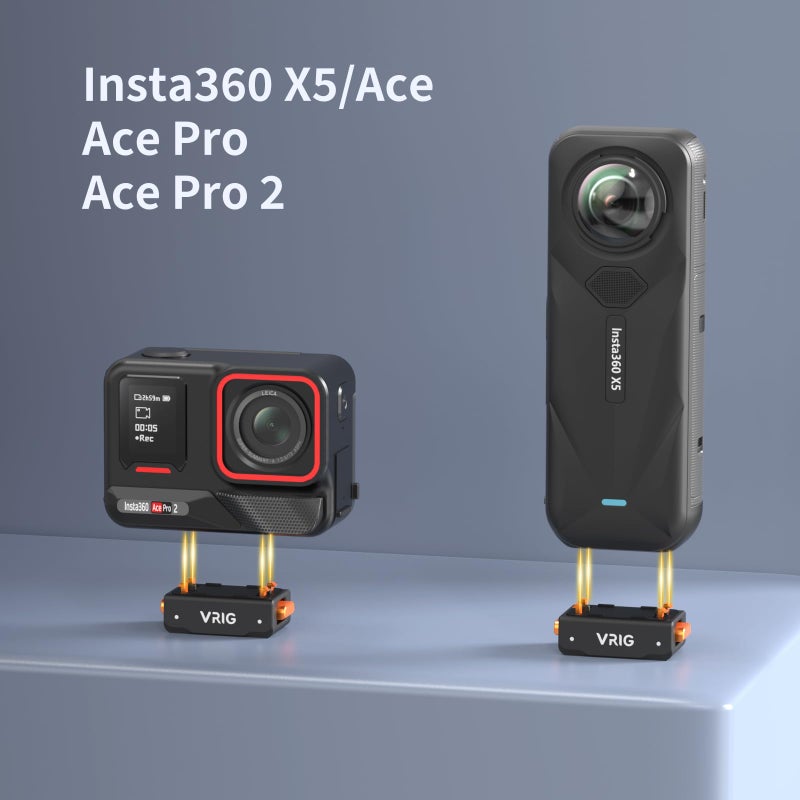 VRIG Magnetic Quick Release Mount for Insta 360 ACE/ACE PRO/ACE PRO 2/ X5/ X4 Air, Quick & Convenient, 1/4 Screw Thread Adapter for Tripod, Extension Rod - Image 5