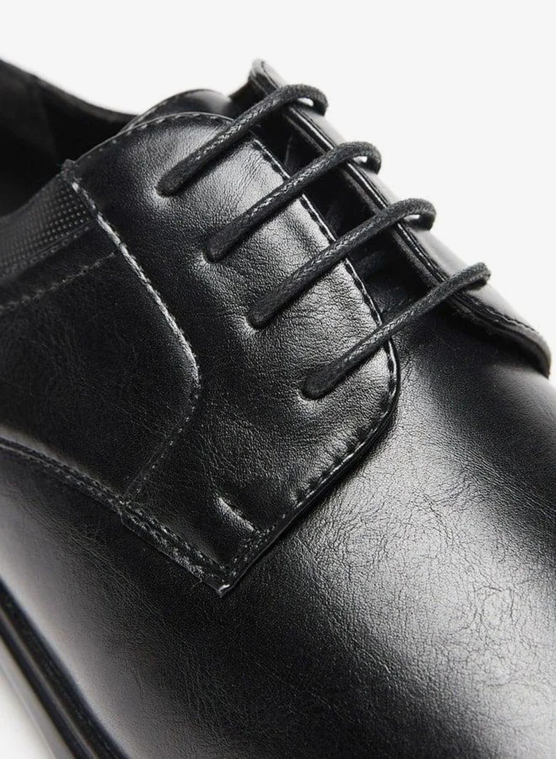 LBL by Shoexpress Solid Derby Shoes With Lace-Up Closure