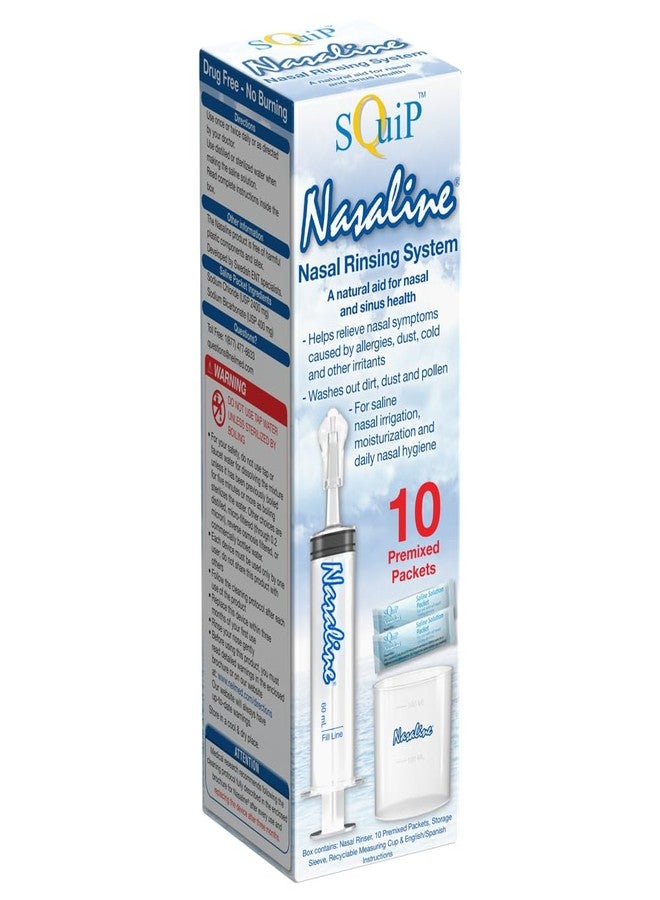 Squip Nasaline Nasal Rinsing System with 10 Premixed Saline Packets - Image 1