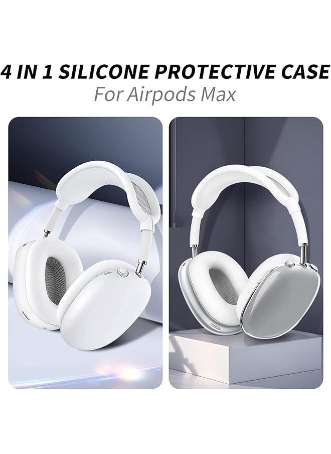 erorex - Case Cover For Airpods Max Headphones 4 In 1 Clear Soft Tpu Skin Anti Scratch Protective Cover For Airpod Max Silicone Ear Cup Cover+Ear Pad Case Cover+Headband Cover+ Ear Cup Cover - Image 1