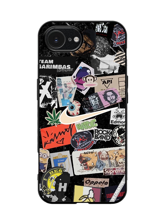 Protective Case Cover For Apple iPhone 16e Nike Stickers Design Multicolour