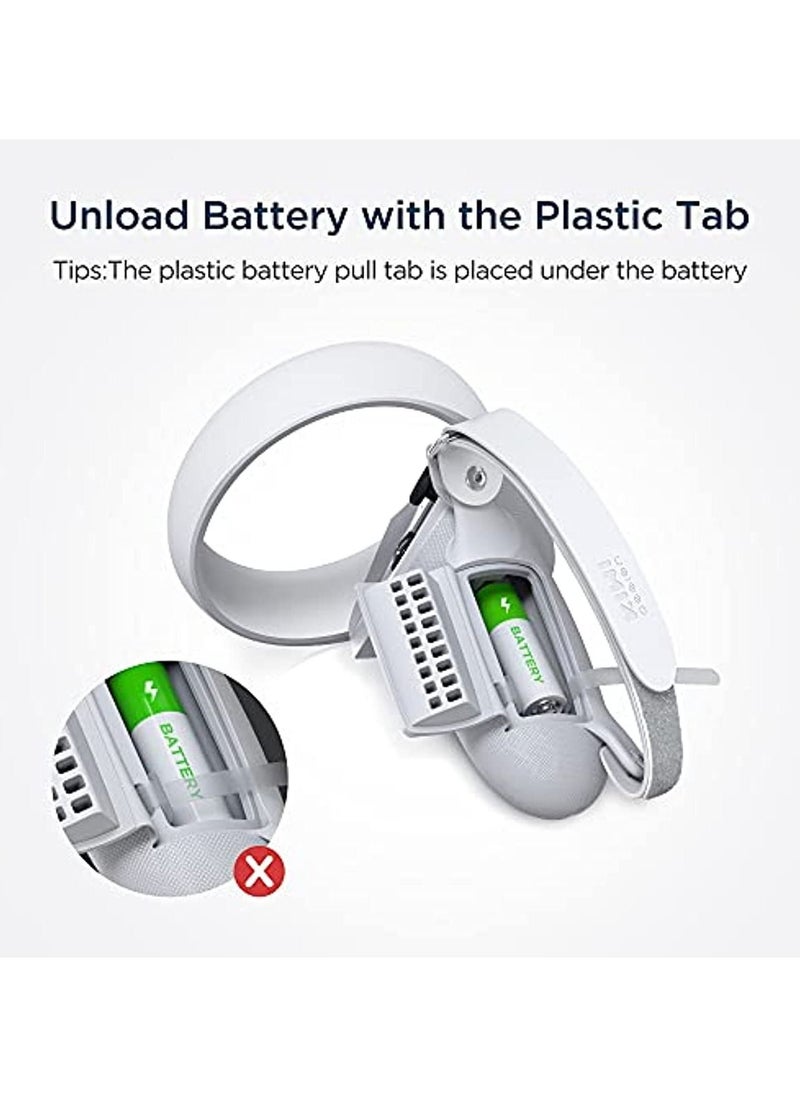 KIWI design - KIWI design Upgraded Controller Grips Cover with Battery Opening Protector with Knuckle Straps Compatible with Quest 2 Accessories Gray White - Image 1