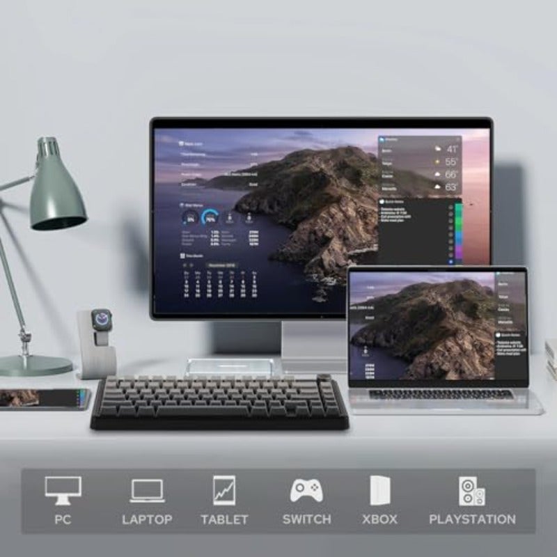 X AULA F75 MAX Tri-Mode Wireless Gaming Keyboard TFT Screen Knob Hot Swappable 2.4GHz Type-C BT5.0 Gasket Creamy for PC Mac Office Gaming Black Gradient - Image 3