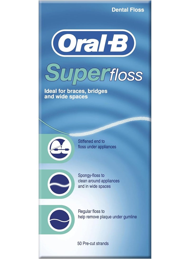 Oral-B 50-Piece Super Floss - Mint White - Image 1