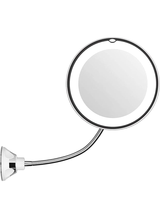 erorex 10X Magnifying Makeup Mirror Led Mirror Adjustable Flexible Gooseneck Locking Suction Cosmetic Mirror Magnifying Mirrors Vanity Mirror For Bedroom Bathroom - Image 1