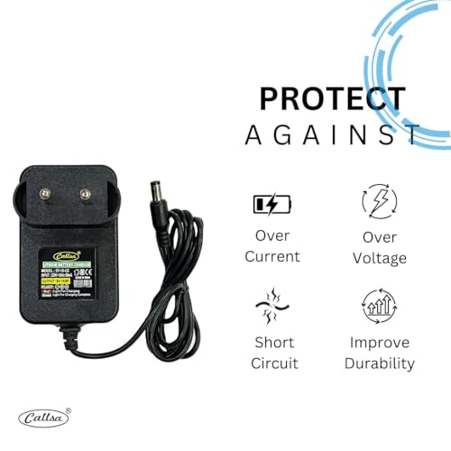 CALLSA شاحن بطارية ليثيوم 18V 1A، يدعم شحن بطاريات الليثيوم فقط (مدخل تيار متردد 240V 50Hz، مخرج تيار مستمر 18 فولت 1 أمبير) أسود. - Image 2