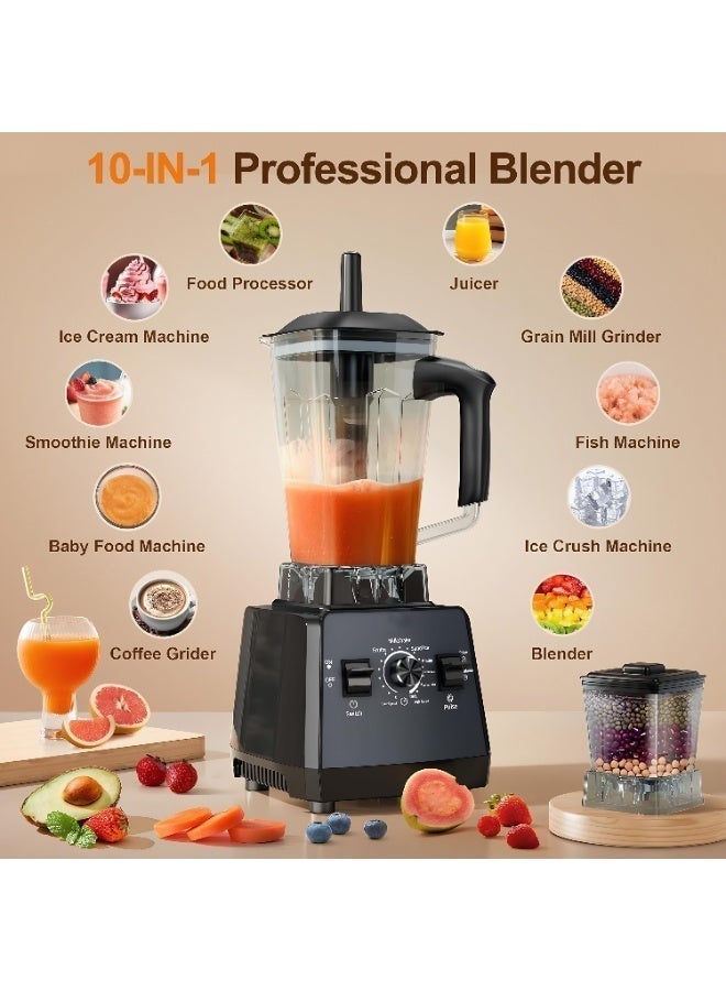 Vicalo 2400W Multifunctional Juice Blender, 25000RPM High Speed Ice Crusher Blender, 2L BPA-Free Large Capacity Blender Machine for Smoothies, Nut Butter, Shaved Ice, Fruit Juice & Dry Grains, Commercial Heavy Duty Blender - Image 2