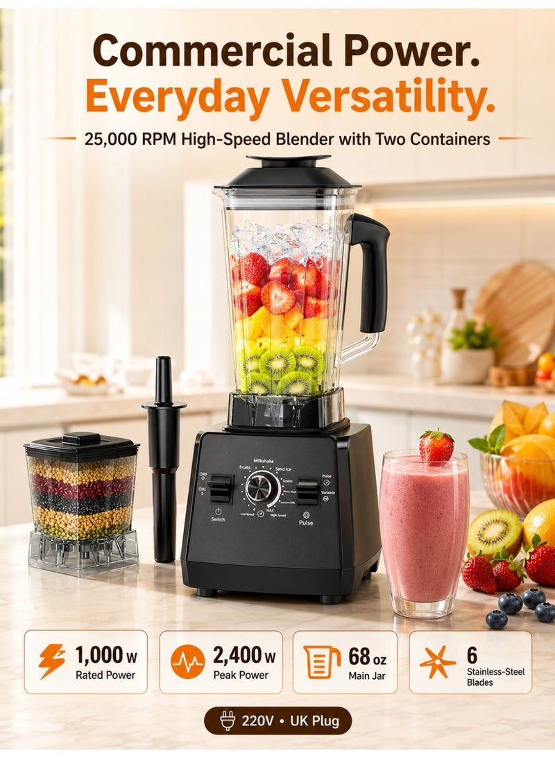 Vicalo Professional Juice Blender 1000W/2400W 25000RPM 68oz Blender Grinder Combo - Image 1