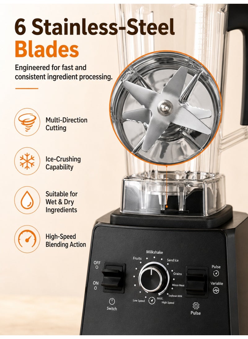 Vicalo Professional Juice Blender 1000W/2400W 25000RPM 68oz Blender Grinder Combo - Image 3