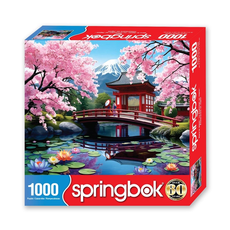 Springbok Haru in Japan 1000 Piece Jigsaw Puzzle for Adults - Cherry Blossom Garden - Unique Cut Pieces - Made in USA - Image 2