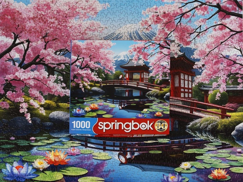 Springbok Haru in Japan 1000 Piece Jigsaw Puzzle for Adults - Cherry Blossom Garden - Unique Cut Pieces - Made in USA - Image 3