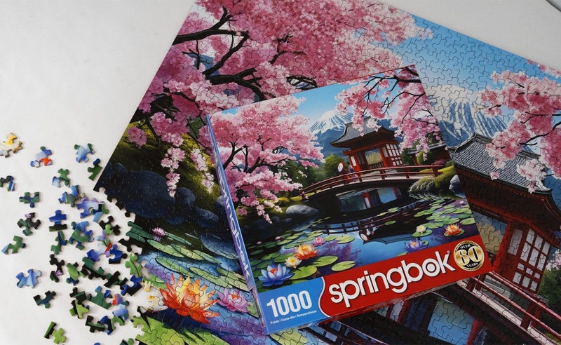Springbok Haru in Japan 1000 Piece Jigsaw Puzzle for Adults - Cherry Blossom Garden - Unique Cut Pieces - Made in USA - Image 5