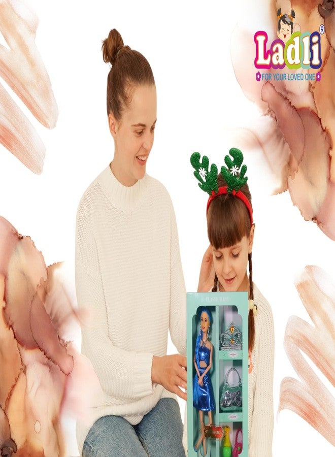 Ladli® Doll with Moveable Arms, Legs, Elbows and Knees, Birthday Gift Toy with Accessories for Girls - Image 4