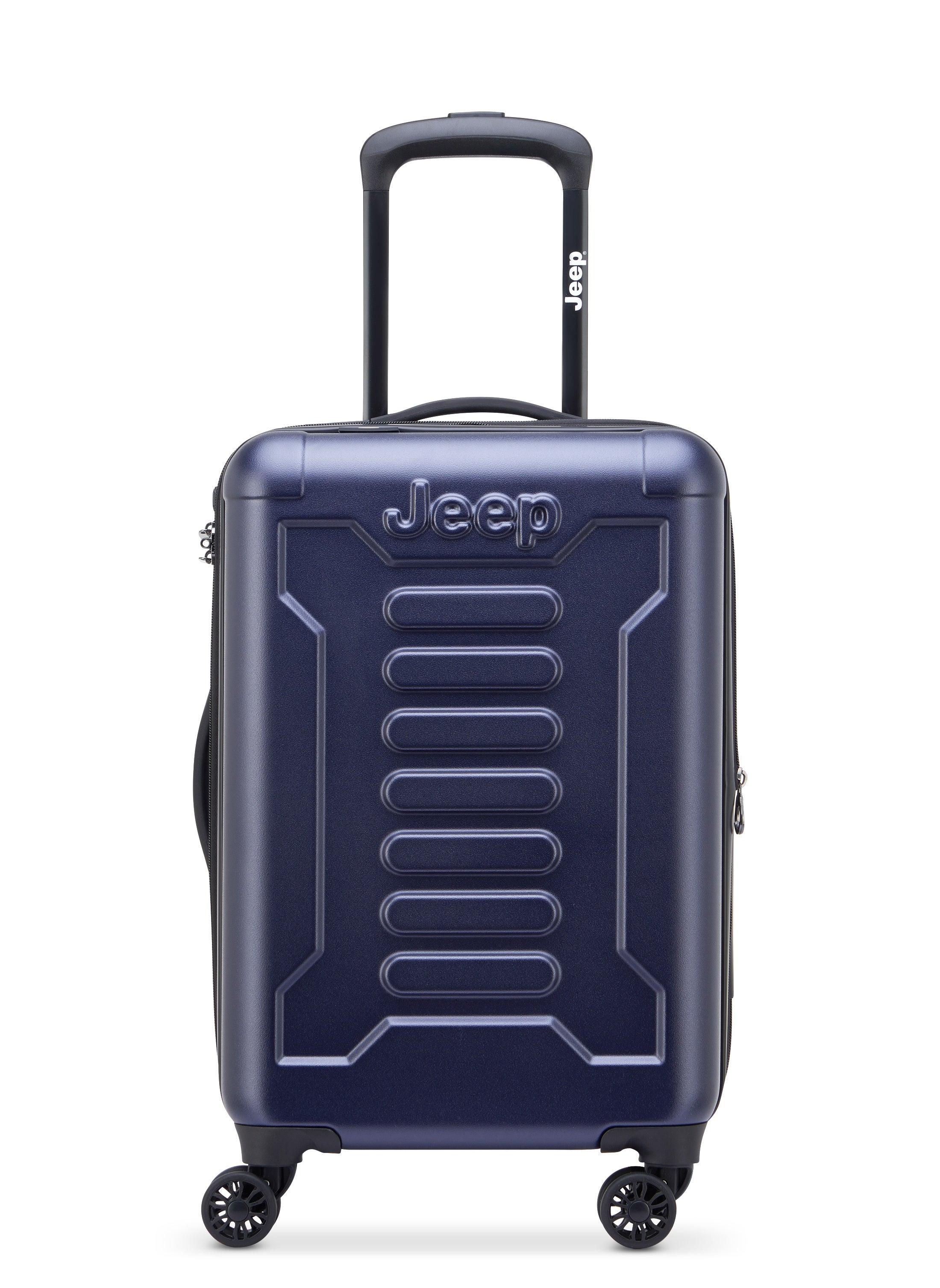 Jeep The Jeep Hardcase Expandable 4-Double wheel luggage trolley cabin suitcase 55cm Navy, Small 