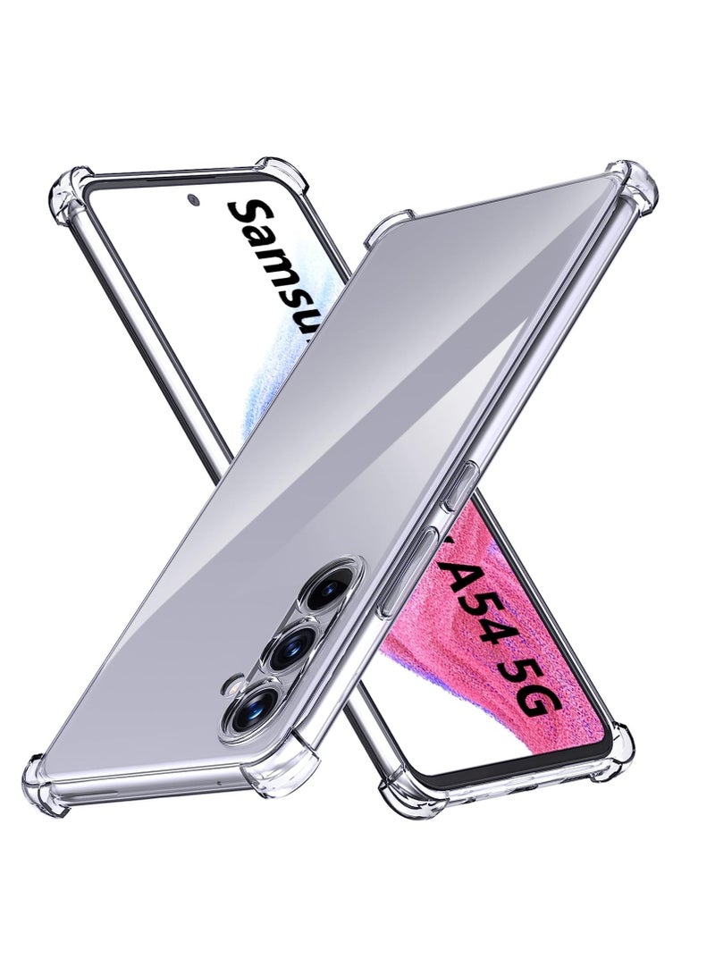 DUSALA Samsung Galaxy A54 Case Clear Shockproof Silicone Case With Camera Protection Armour Protective Cover [Slim-Fit] Soft Thin Full Cover Phone Case for Samsung Galaxy A54 5G Transparent - Image 1