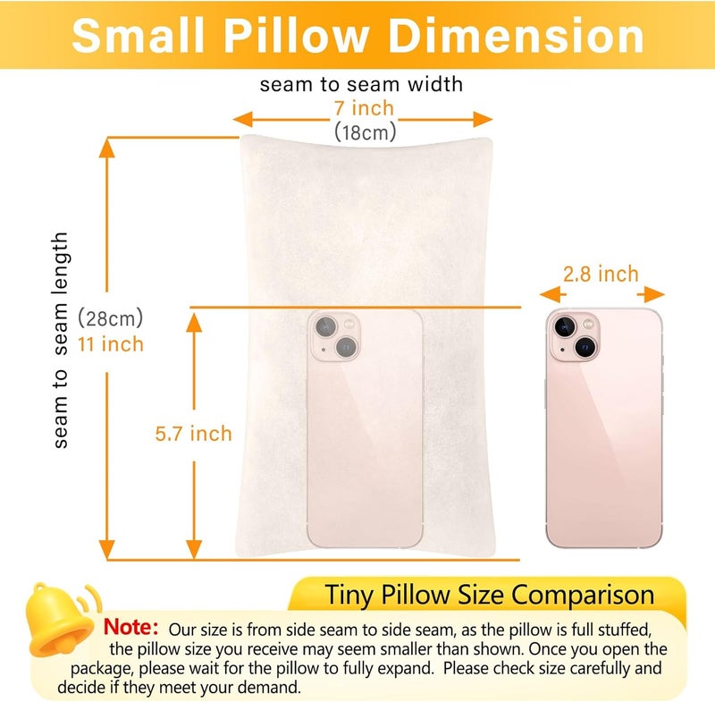 1 MIDDLE ONE 2 Pack Small Pillow, Memory Foam Mini Pillow 11 X 7 Inches for Travel, Sleeping, Nap and Neck, Knee, Lumbar Support, Tiny Cushion for Pet, Dogs (Off-White) - Image 2